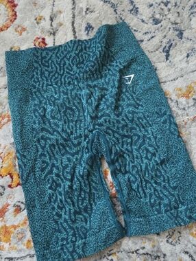 Gymshark Teal Patterned Seamless Bike Shorts